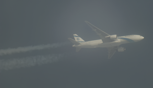 EL AL BOEING 777 4X-ECB ROUTING BOSTON--TEL AVIV AS ELY16   37,000,  In the high cloud which i had for a few hours.