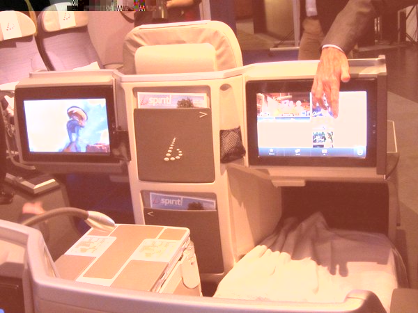 Touch/scroll screens in business class