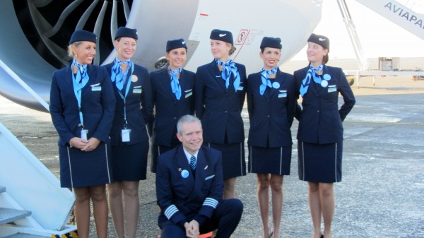 Nice cabin crew (with captain André Berger)