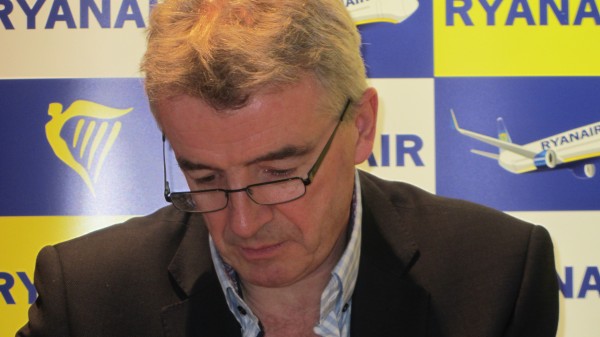 Michael O'Leary during the press conference