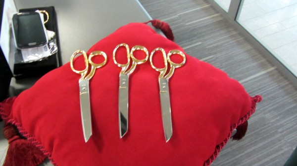 The scissors for the inauguration ceremony