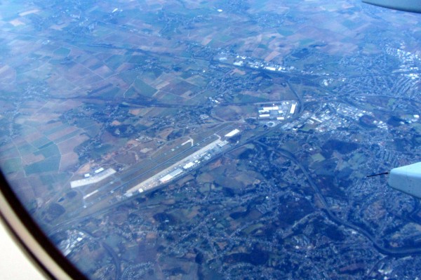 Over LGG airport