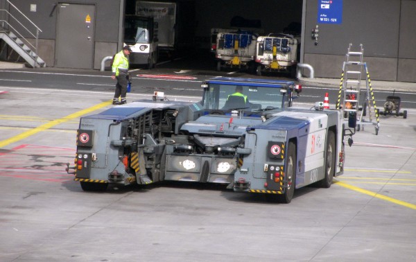 The big tractor that pulled our A380 from the gate