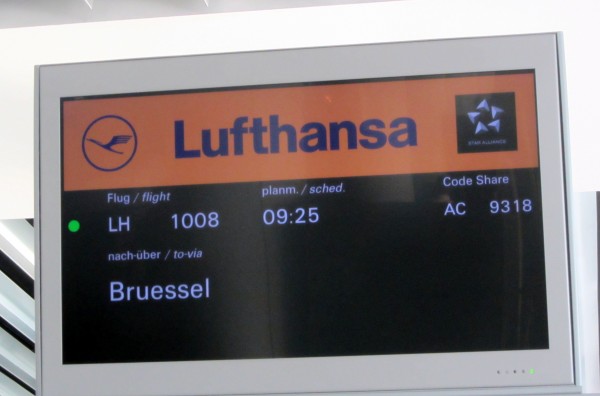 LH1008 to BRU at Gate A1