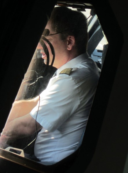 The non-striking pilot preparing the  flight