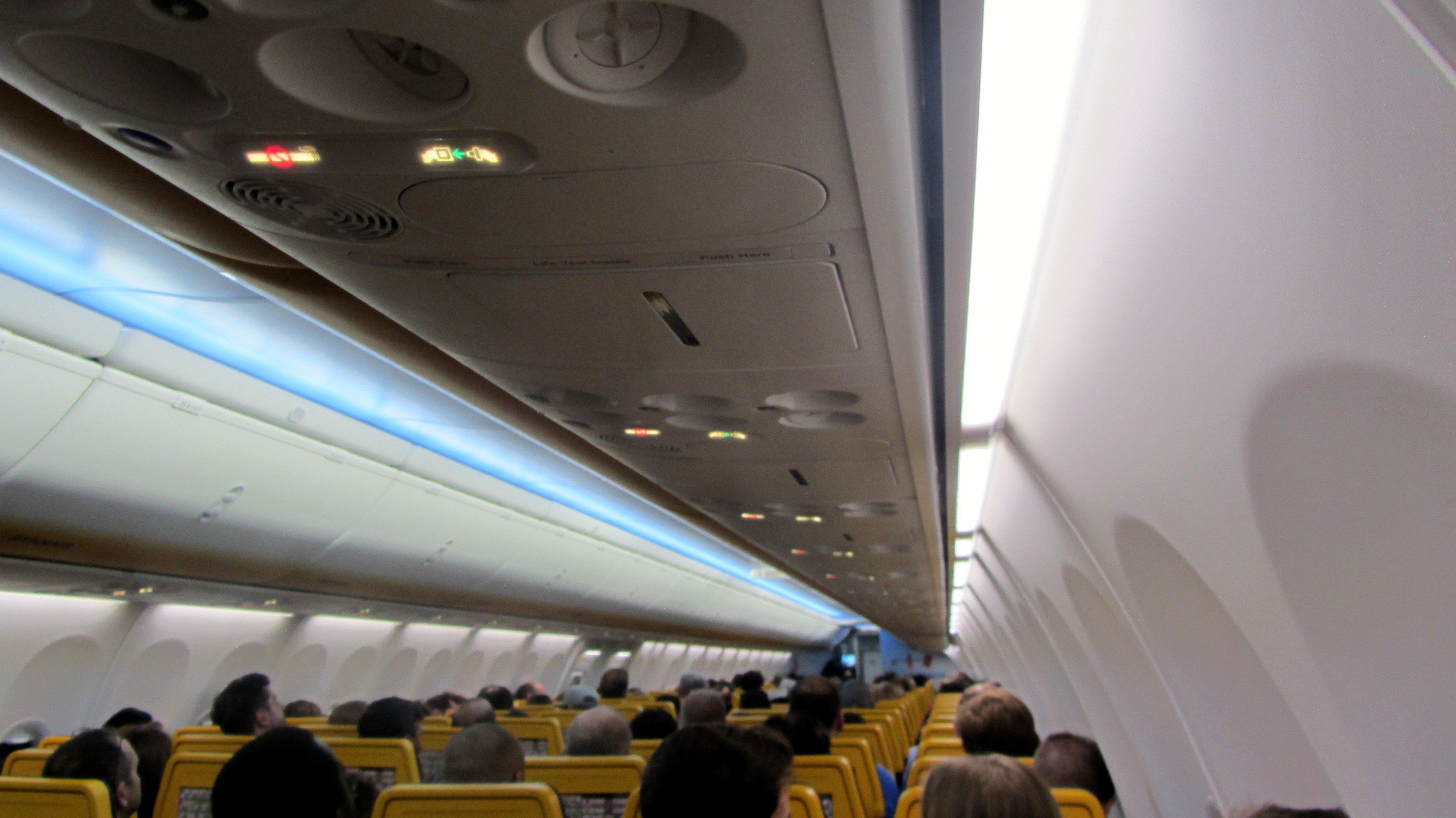This recent Boeing has the Sky Interior, with the blue mood light at departure