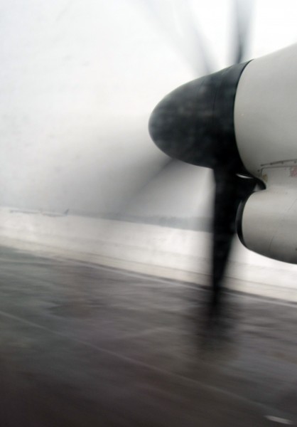 Landing in grey and snowy Vilnius