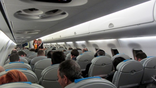 On board of Embraer E175LR SP-LID between Warsaw and Brussels