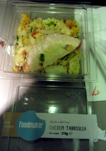 The meal on board: chicken Tabbouleh from FoodMaker