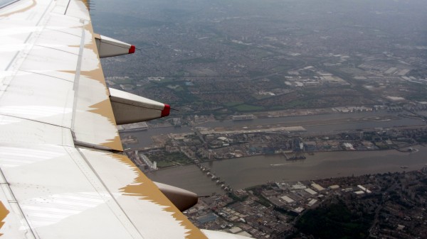 Flying over London City Airport