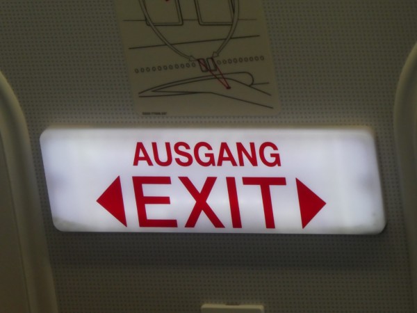 Exit sign TCAB A320 OO-TCX