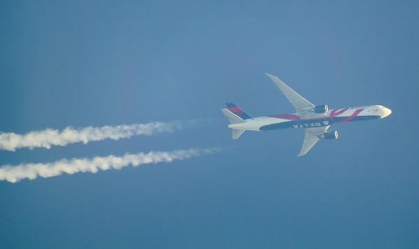 DELTA AIRLINES BOEING 767 N845MH HEADING EAST AS DL60--ATL-DUS--35,000FT.  (BCRF LIVERY)