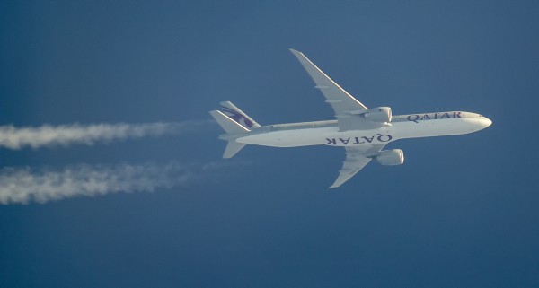 QATAR AIRWAYS BOEING 777 A7-BAE ROUTING DFW-DOH AS QTR730--35,000.