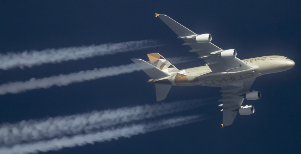 ETIHAD AIRWAYS AIRBUS A380 A6-APD ROUTING JFK--ABU DHABI AS EY100  35,000FT.