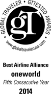 oneworld is Global Traveler’s best airline alliance – five years in a row