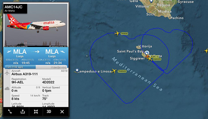 Air Malta love flight: captain follows on his Valentine’s fairy tale proposal