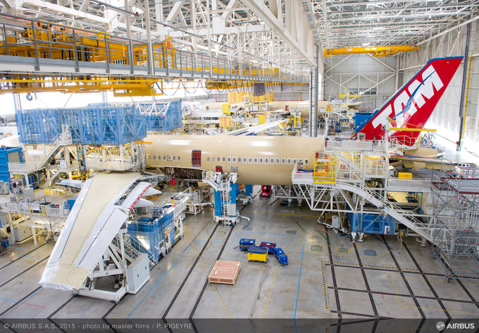 TAM’s first Airbus A350 XWB takes shape