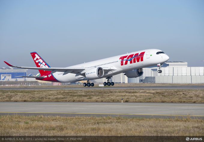 First Airbus A350 XWB for TAM Airlines makes its maiden flight