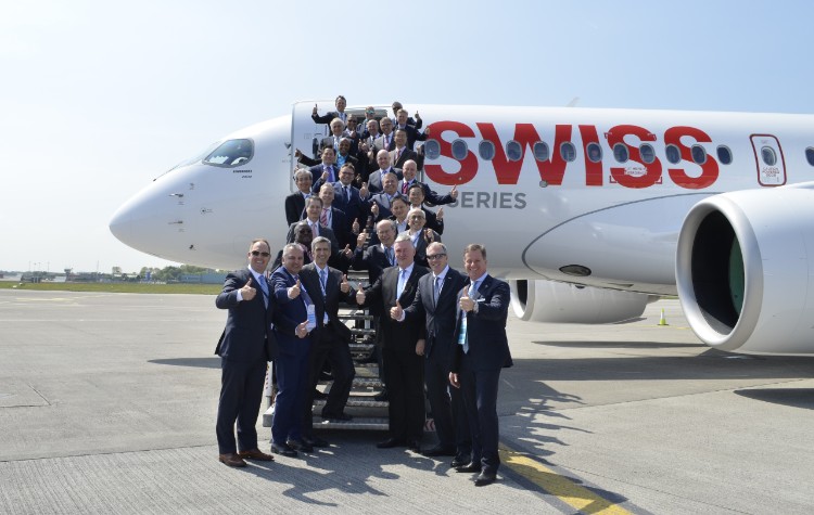 Bombardier C Series aircraft reaches for the Stars with historic first passenger flight from Dublin to Zurich