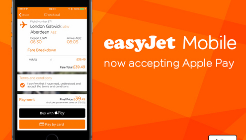 easyJet launches booking and payment by Apple Pay