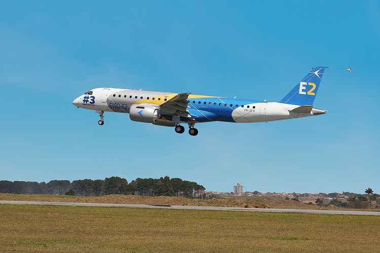A third Embraer E190-E2 is in the air