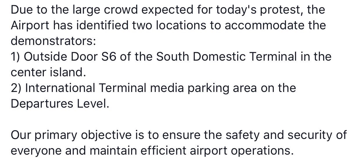 Atlanta Airport designates two locations for demonstrators