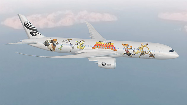 Animated movie: Kung Fu Panda #1 – #2 – #3 Boeing 787-9 air-to-air