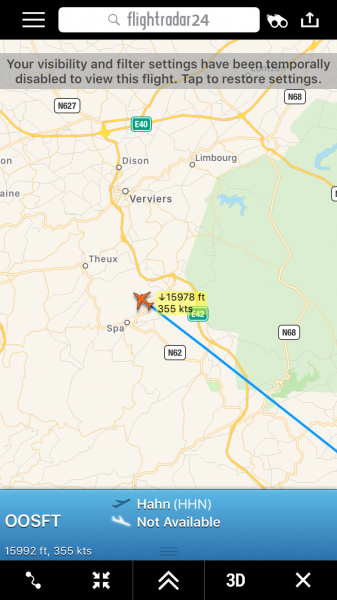 Brussels Airlines’ newest Airbus A330 (OO-SFT) just entered Belgian airspace