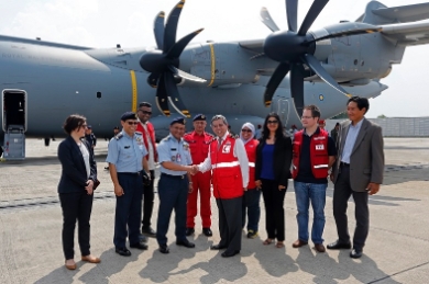 A400M delivers first humanitarian cargo with Royal Malaysian Air Force