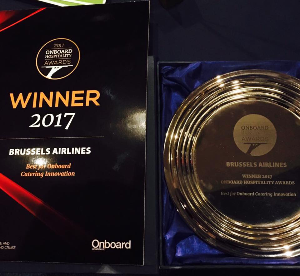 Brussels Airlines’ buy-on-board menu received the award for ‘Best Onboard Catering Innovation of the Year 2017′