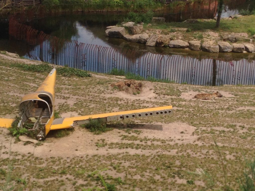 Written off Piper PA-38-112 Tomahawk G-BTJJ lives on at Pairi Daiza zoo