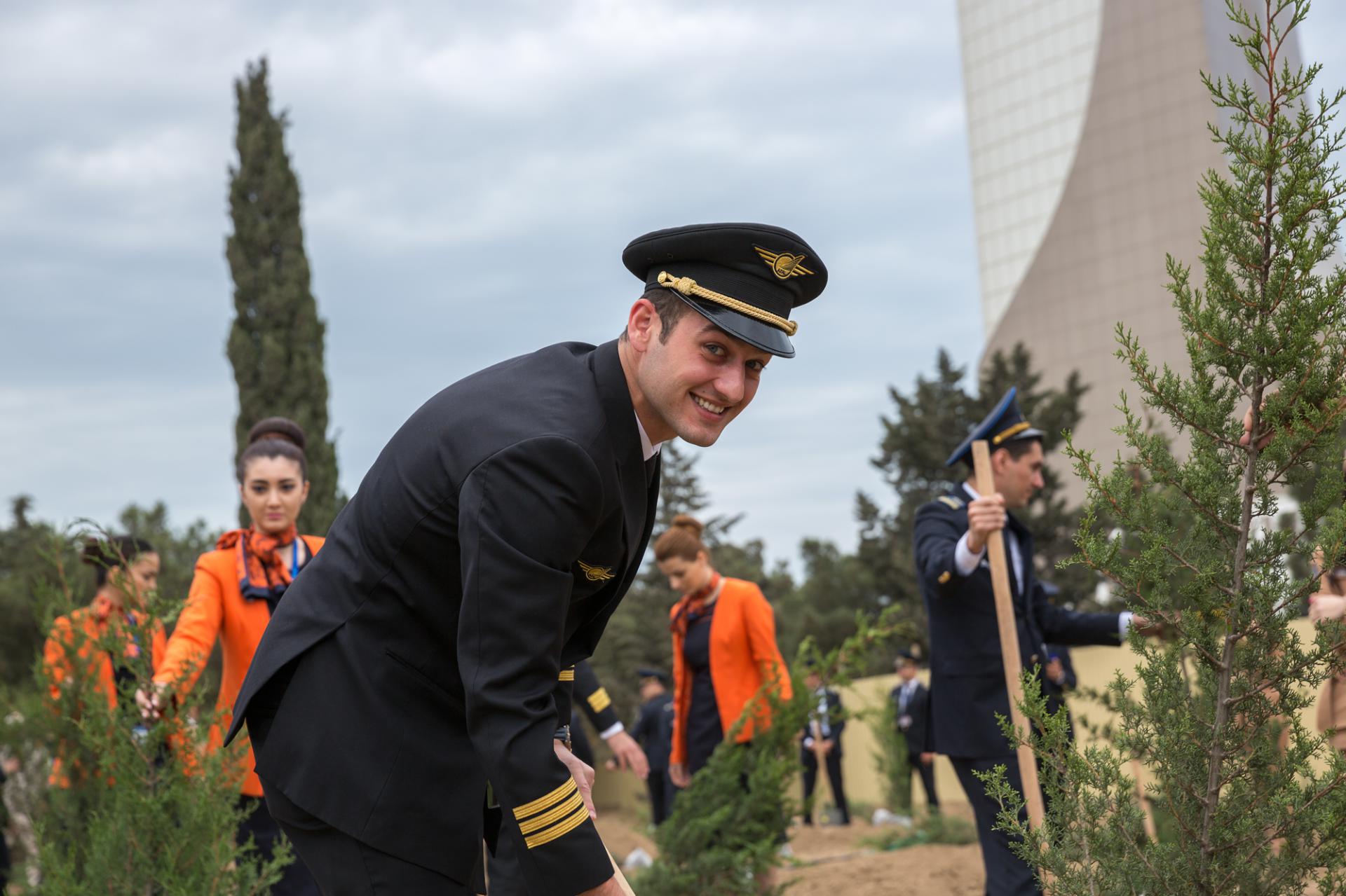 Tree Planting Campaign held at Heydar Aliyev International Airport (GYD) by Azerbaijan Airlines (AZAL)