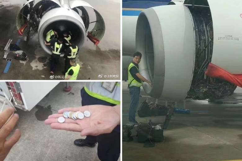 China Southern Airlines passenger throws coins into engine for “good luck” and “to pray for safety”