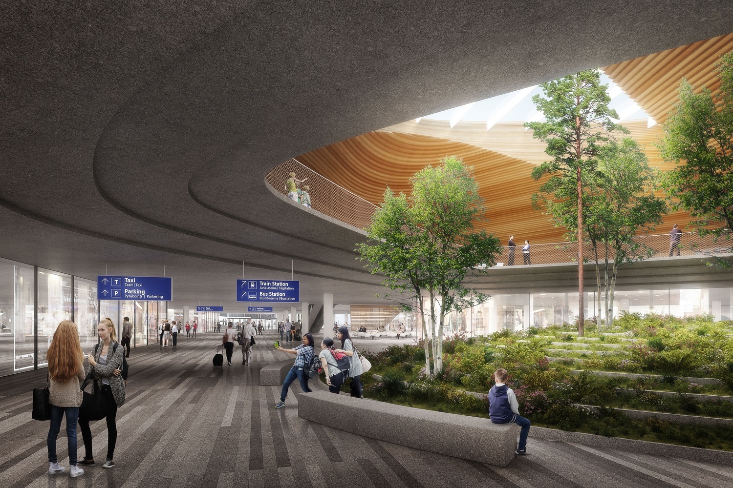 Helsinki Airport to be transformed with undulating roof and public landscape