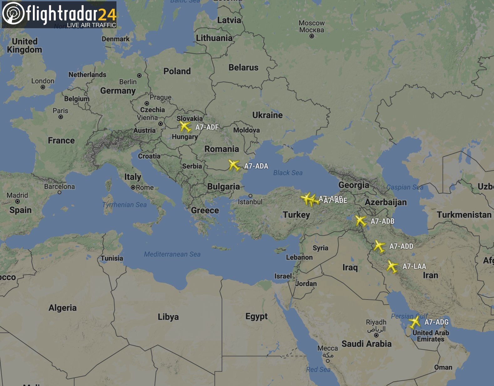 All wet-leased Qatar Airways Airbus A320 left Doha to Heathrow to cover British Airways cabin crew strike