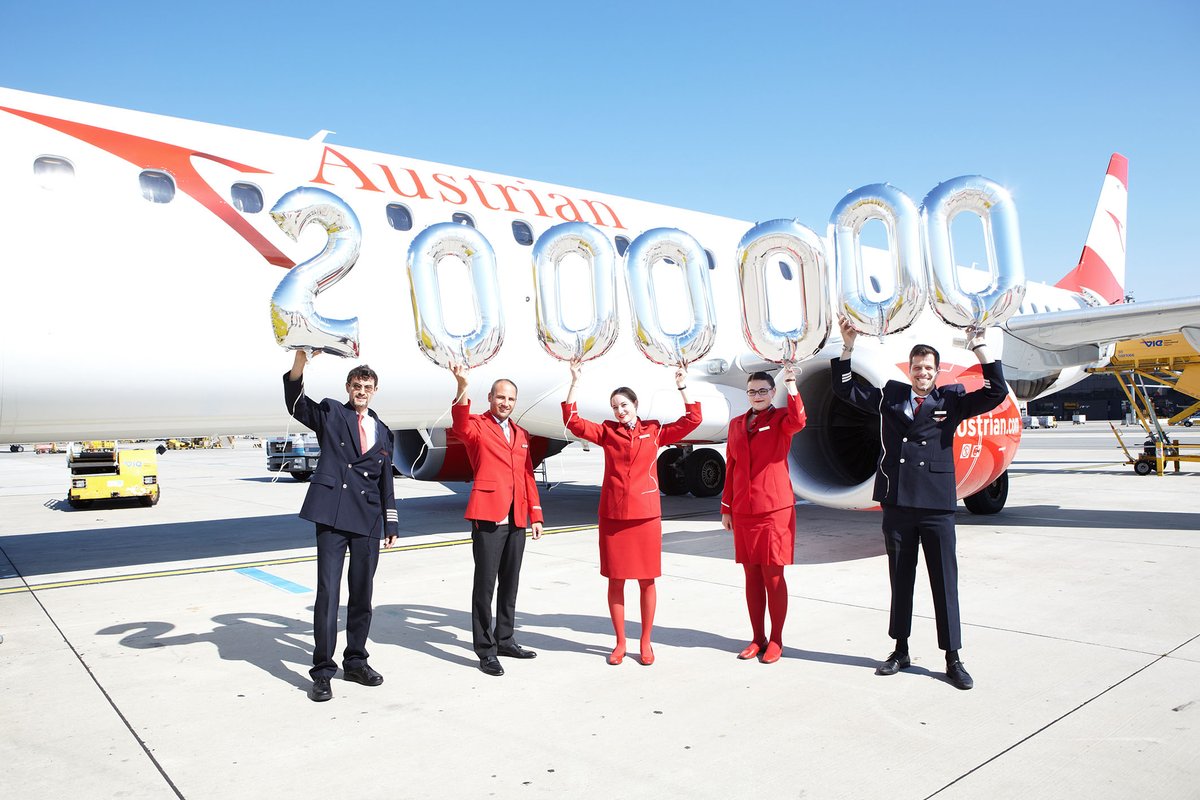 Austrian Airlines celebrates two million Embraer passengers
