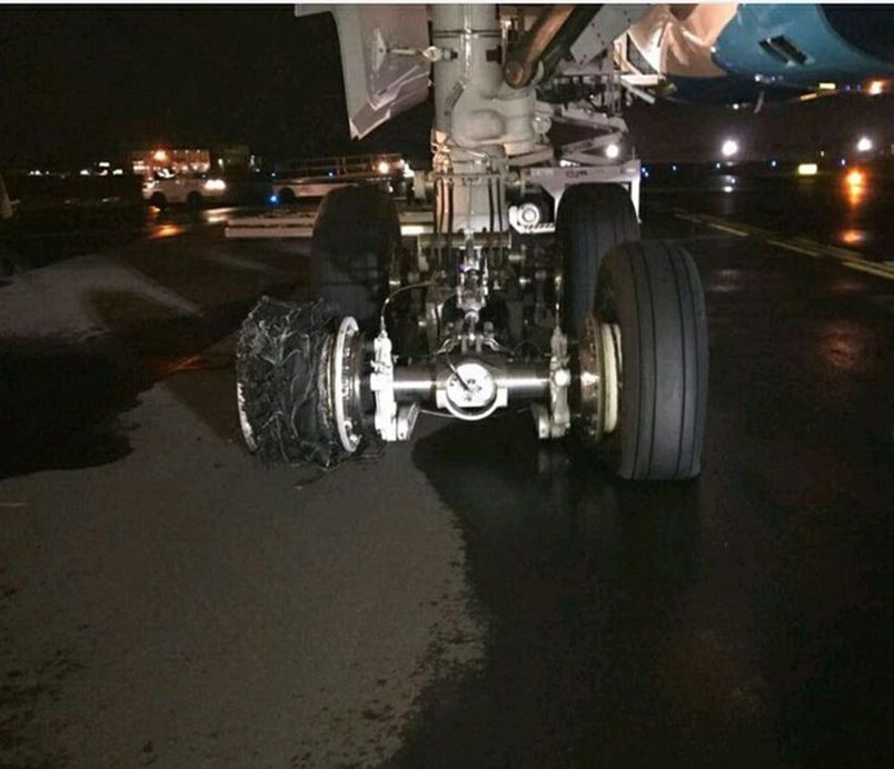 Air Caraïbes Airbus A350 blocks Pointe-à-Pitre airport after wind shear; two damaged tires and runway damage