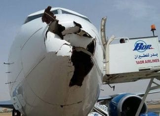 Severe damage on Badr Airlines Boeing 737 after bird strike