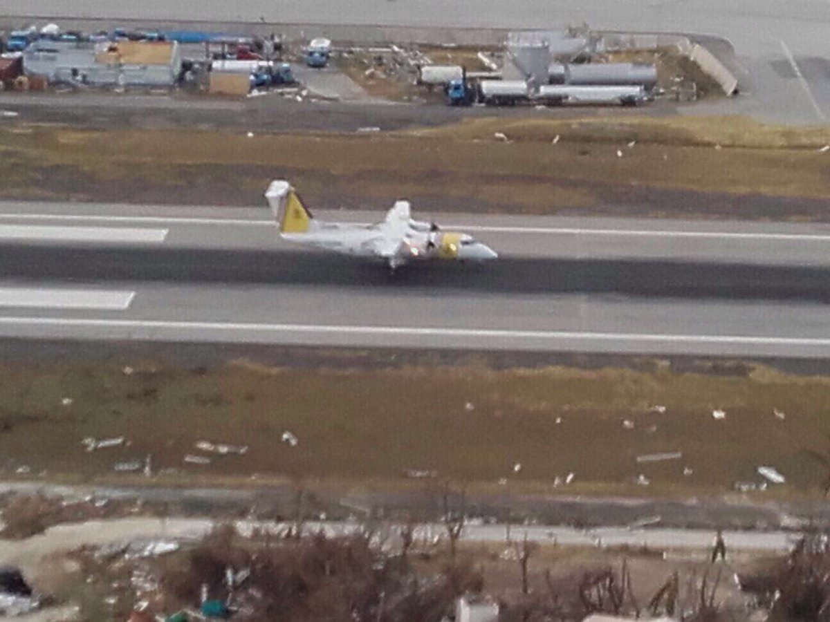 Princess Juliana reopens after Irma; Coastguard Dash 8 lands at Sint Maarten