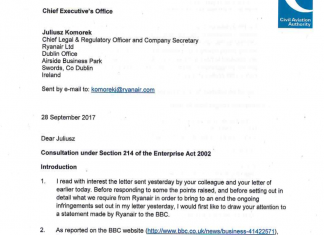 British Civil Aviation Authority has set an urgent deadline for Ryanair to provide clarity for “misleading UK passengers”