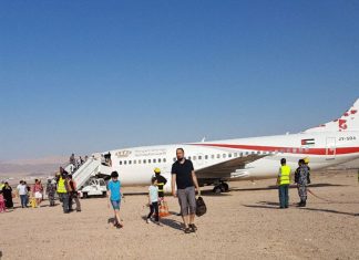 A Royal Wings Boeing 737-300 at Aqaba went off the runway