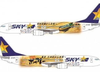 Skymark Airlines Introduces Logo Jet Promoting “Shitamachi Bobsleigh”