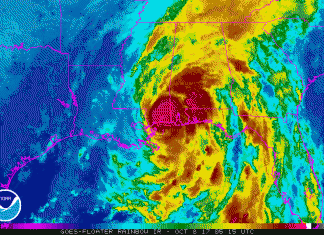 Hurricane Nate is moving rapidly inland after making landfall in the United States