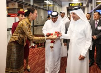 Qatar Airways Touches Down for the First Time at Chiang Mai International Airport in Thailand