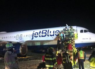 JetBlue Airbus A320 skidded from a taxiway at Boston Airport
