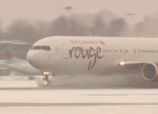 Air Canada Rouge aborted its takeoff run after ingesting some slush and snow at Vancouver