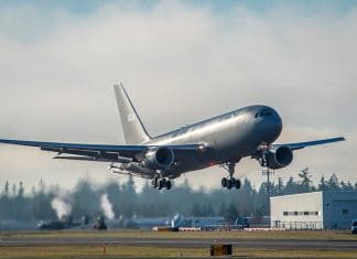 Boeing KC-46A tanker for U.S. Air Force completes first flight