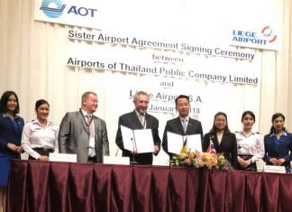 Sistership Agreement between Airports of Thailand and Liege Airport