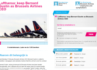Brussels Airlines staff launch online petition to support their CEO