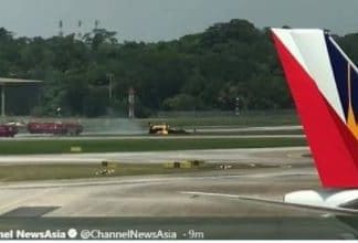 Korean Air Force plane crashed at Singapore Changi Airport – one runway was closed